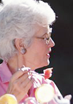 elderly woman eating